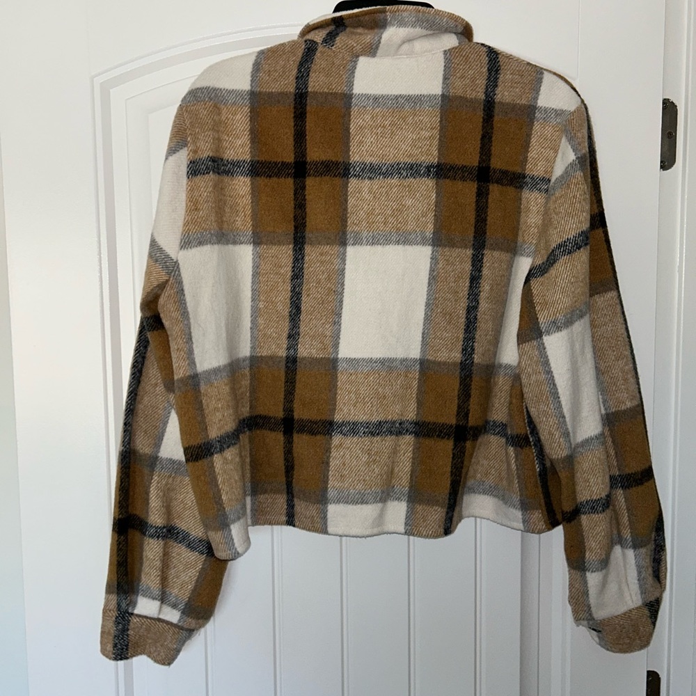 Shein Cropped Flannel Jacket